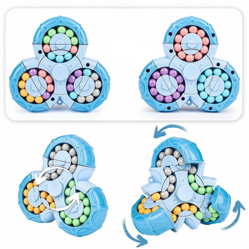 image 1 of Magic Bean Rotating Cube Game - Multicoloured Educational Puzzle Toy for Boys & Girls, Develops Problem-Solving, Spatial Awareness & Coordination, No-Battery Learning Gift for Ages 4-6