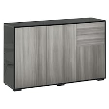 HOMCOM High Gloss Frame Side Cabinet with 2 Door and 2 Drawer Multi