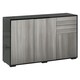 image 1 of HOMCOM High Gloss Frame Side Cabinet with 2 Door and 2 Drawer Multi