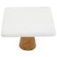 image 2 of Monzaro White Marble And Acacia Wood Cake Stand White
