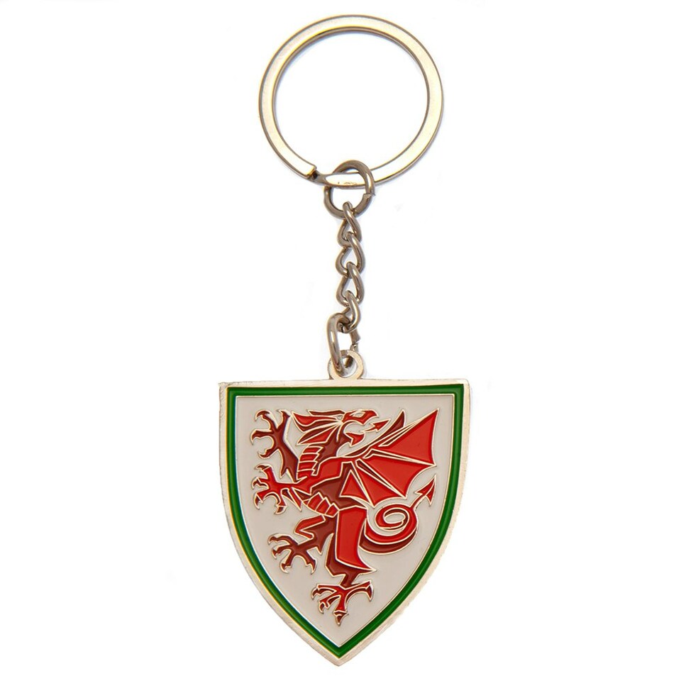 image 1 of FA Wales Crest Keyring - Red/White - One Size