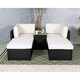 image 3 of Berlin 4 Seater 5 Pc Multi Setting Relaxer Set - Synthetic Rattan - H50 x W71 x L40 cm - Black