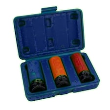 3pc Impact Impacted Deep Alloy Wheel Nut Sockets 17 19 + 21mm 1/2in Drive