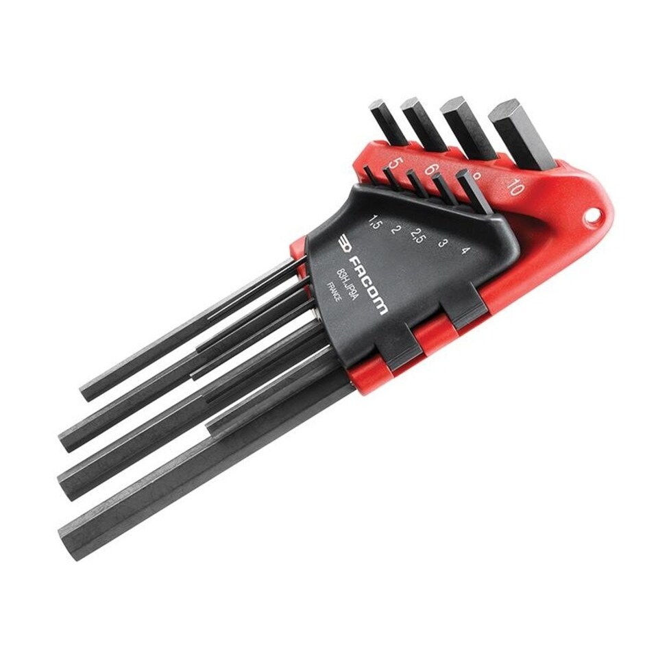 Facom 83h.jp9a Metric Hexagon Key Long Arm Set, 9 Piece - Multi Colour - One Size