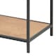 image 5 of Seaford Black Metal Asymmetrical Bookcase with 3 Oak Shelves
