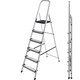 image 8 of Lightweight Step Ladders - Compact Aluminium Stepladder with Non-Slip Wide Step, Portable Silver Color - Tall Folding Ladder with Platform Silver | 6 - Step 181 cm