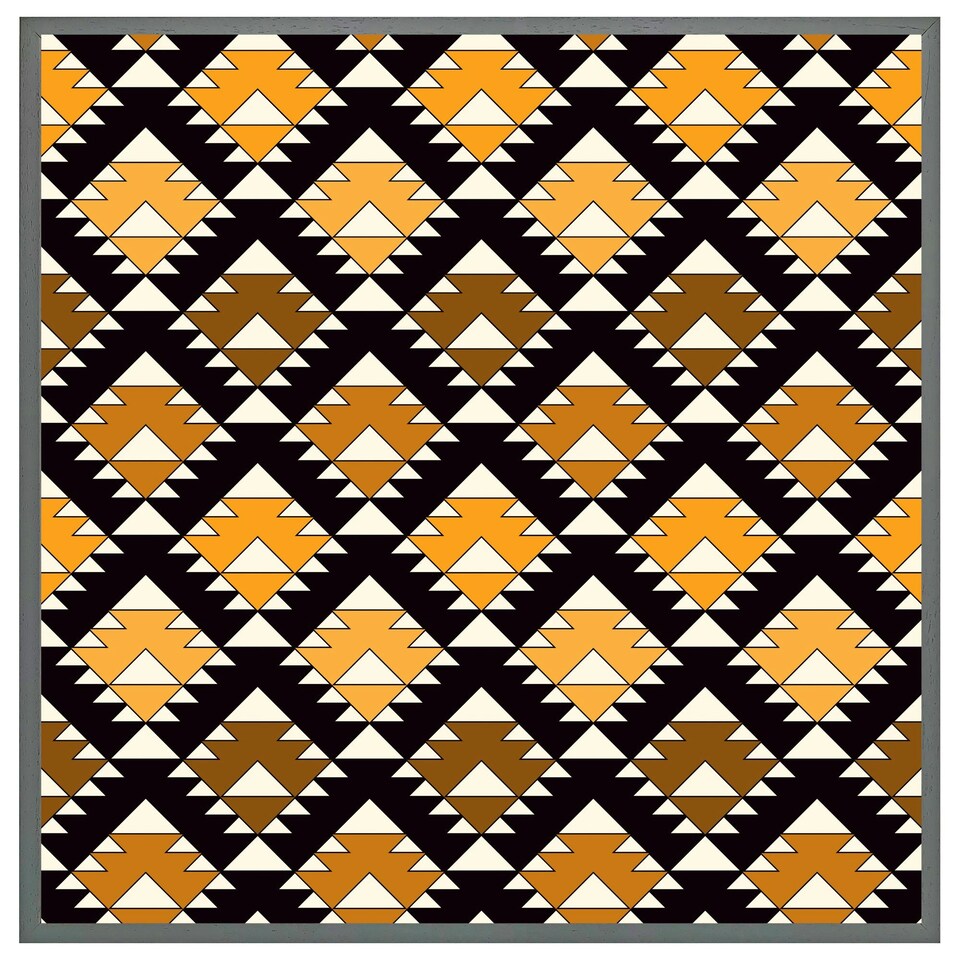 image 1 of Repeated triangles geometric background (Picture Frame) Black | XS