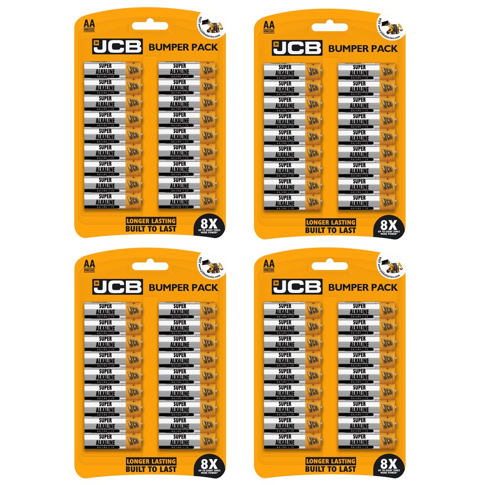 4x JCB AA Alkaline Batteries - Bumper Pack of 18 | Multi | One Size | 18