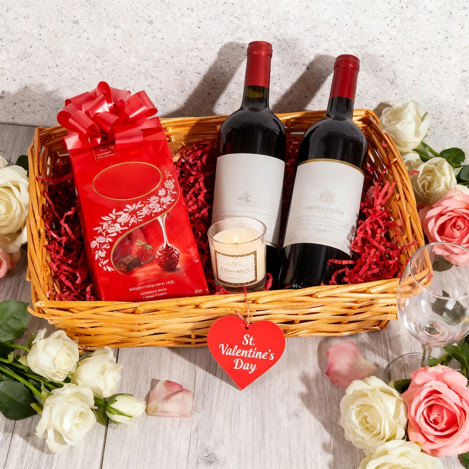 image 1 of Wickerfield Honey Wicker Gift Hamper Basket Kit with Shredded Paper