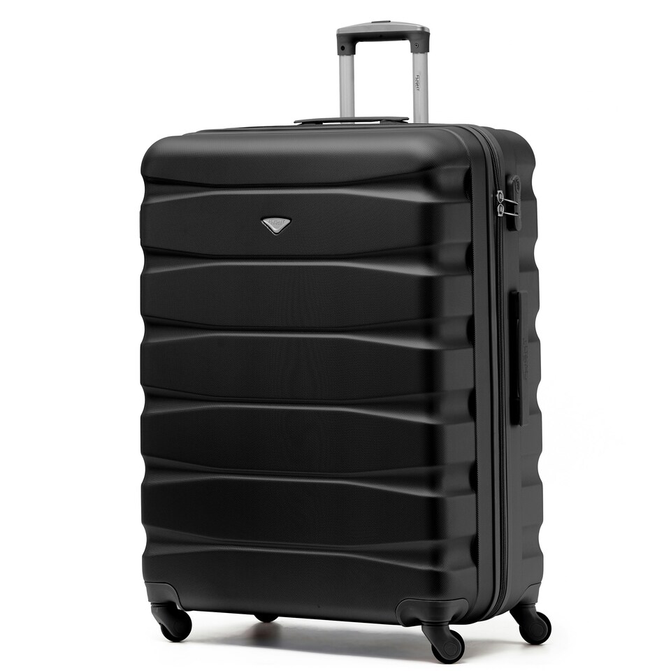 image 1 of Flight Knight 29" Extra Large Suitcase – 20kg Capacity Hard Shell Check-In Luggage with 4 Wheels  100+ Airlines Approved: Ryanair, EasyJet, Jet2, Wizz Air, BA Black | Black | Large
