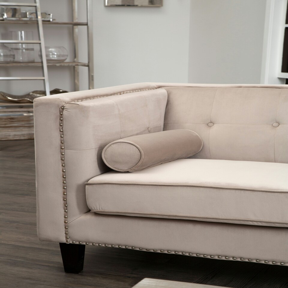 image 1 of Felisa Two Seater Mink Velvet Sofa Brown