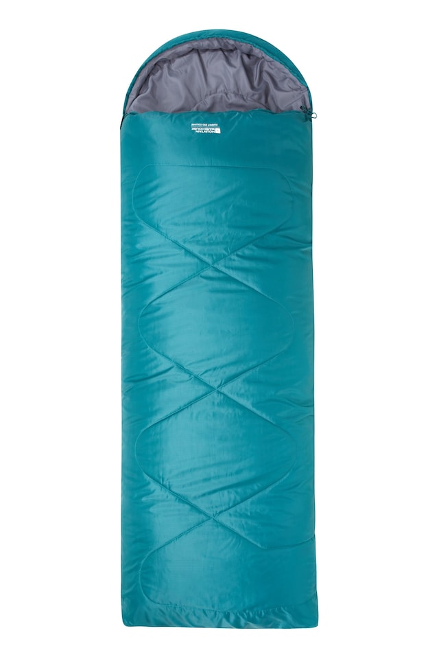 image 1 of Mountain Warehouse Summit 250 Square Sleeping Bag Insulated 3 Season Two Way Zip Camp Bed
