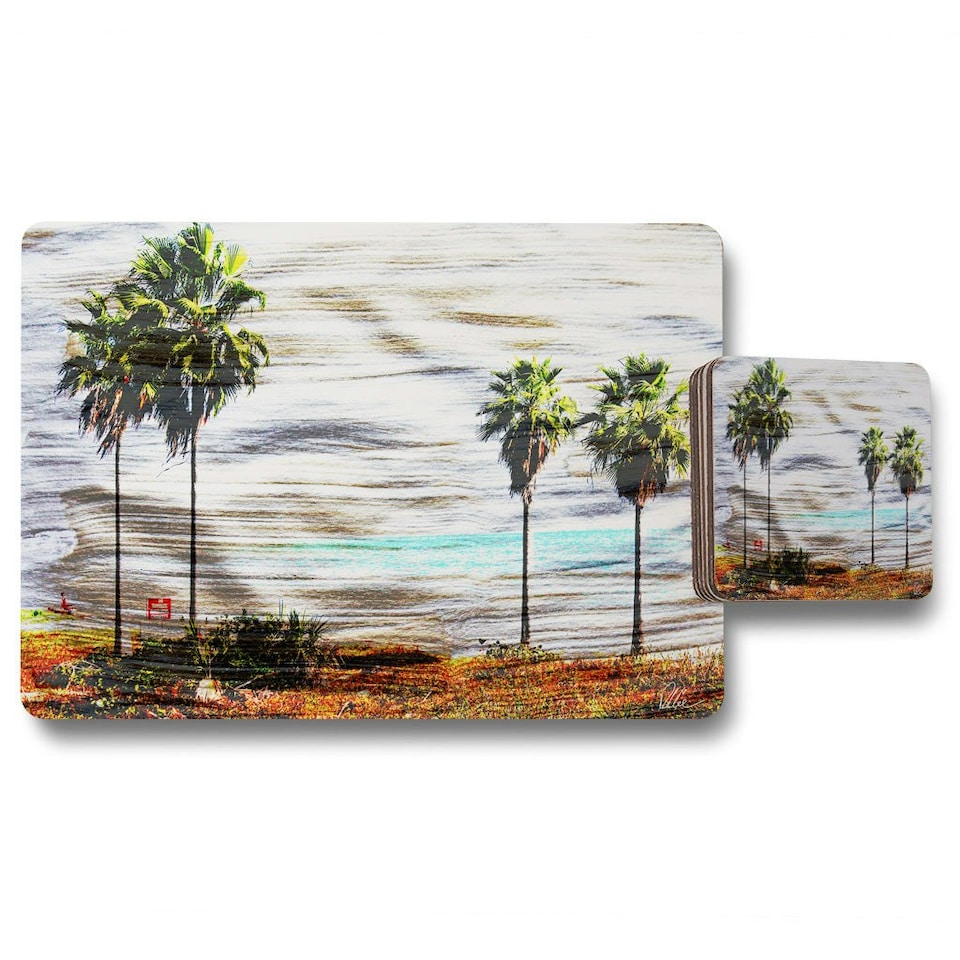 image 1 of S&G palm (Placemat & Coaster Set)