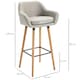 image 7 of HOMCOM 2 PCs Upholstered Bucket Seat Bar Stools w/ Solid Wood Legs Beige