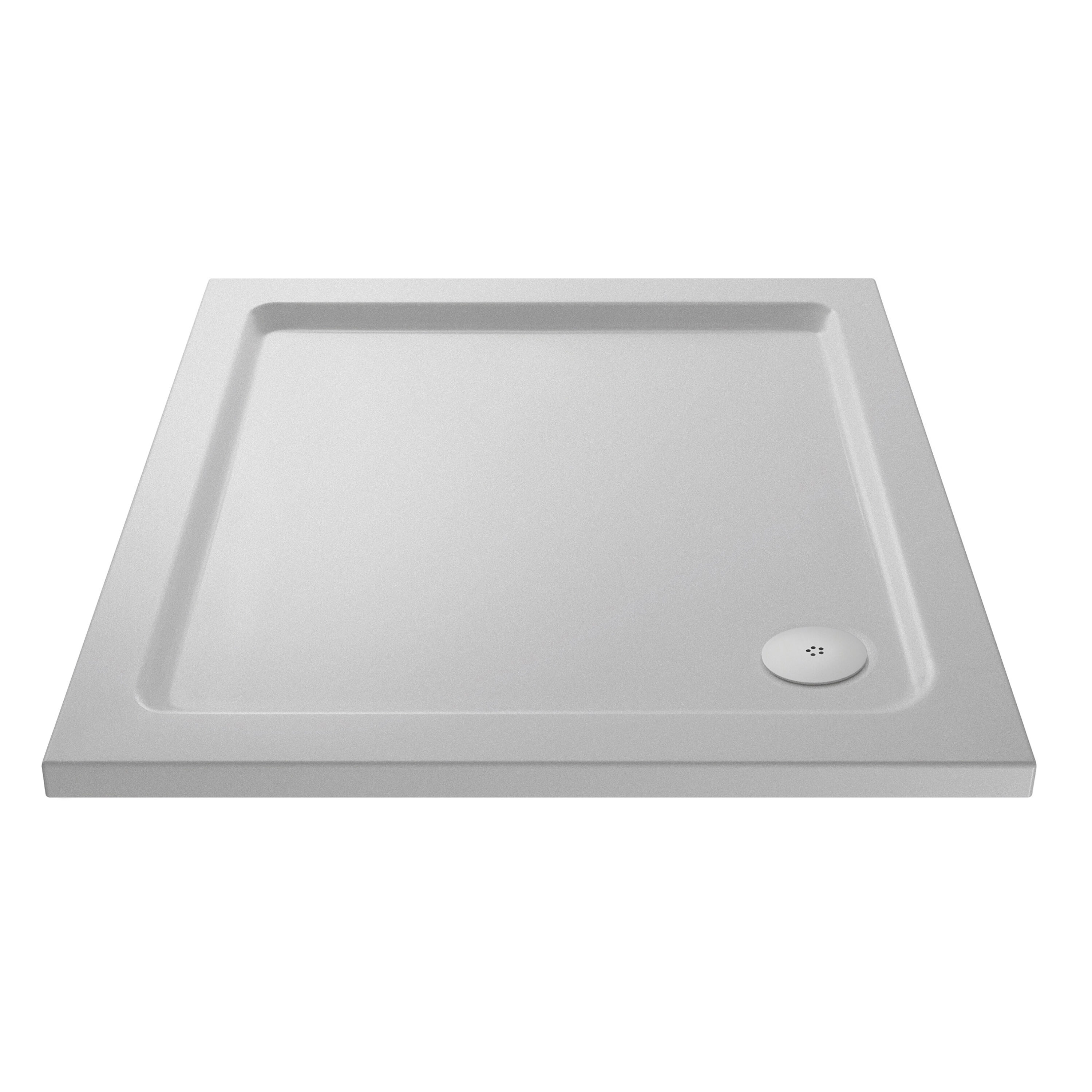 Balterley Premium Slip Resistant Square Shower Tray - Durable Stone Resin, Modern by Balterley White European White 1