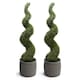 image 2 of Artificial Topiary Grass Spiral Swirl Bush 150cm