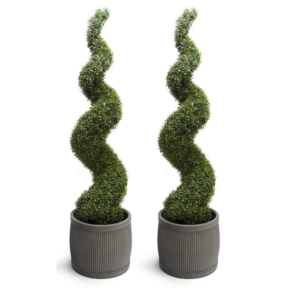 image 1 of Artificial Topiary Grass Spiral Swirl Bush 150cm