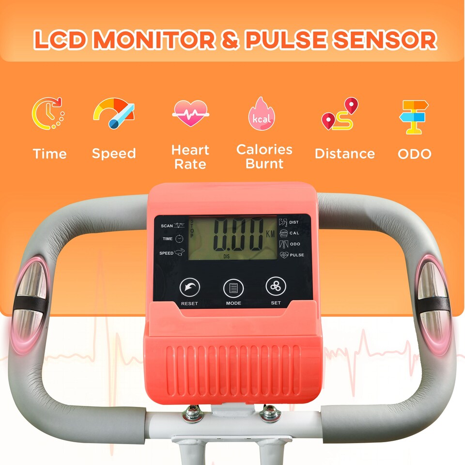 image 1 of HOMCOM 2-In-1 Folding Exercise Bike with 8-Level Magnetic Resistance Black