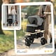 image 7 of PawHut Folding 3 Wheel Pet Stroller Travel Adjustable Canopy Storage Brake Grey