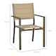 image 5 of Outsunny 2 PCs Dining Chairs, Stackable Design Aluminium Outdoor Armchairs Khaki