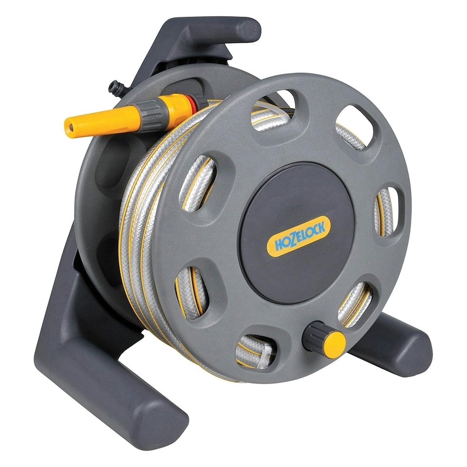 image 1 of Hozelock Freestanding Compact Hose Reel - Grey/Yellow - One Size
