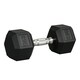 image 1 of HOMCOM 12.5KG Single Rubber Hex Dumbbell Portable Hand Weights for Home Gym