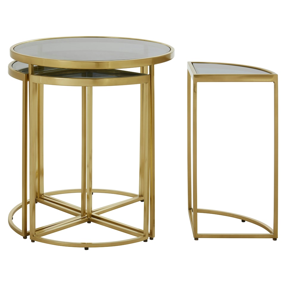 image 1 of Interiors by Premier Versatile Design Nesting Tables, Elegant Round Top Nesting Tables, Sturdy And Durable Modern Nesting Table Black