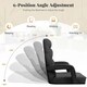 image 6 of COSTWAY 2 IN 1 Folding Lazy Sofa Lounger Adjustable Grey Black