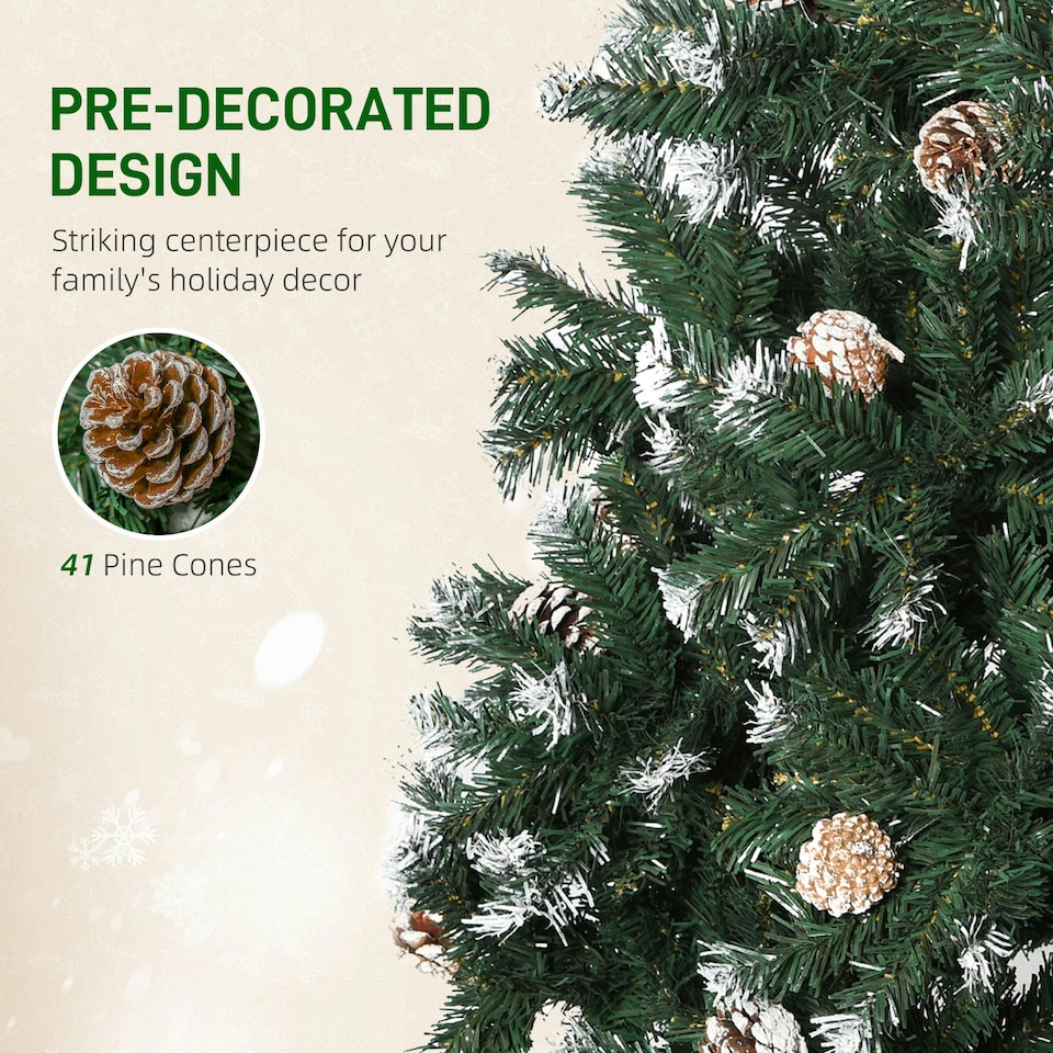 image 1 of HOMCOM 5FT Artificial Christmas Tree Xmas Indoor Decoration, Automatic Open