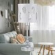 image 3 of Chrome Jewelled Table Lamp with White Fern Shade Chrome | White