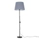 image 1 of ValueLights Charlie Black Metal Floor Lamp Grey Taper Shade