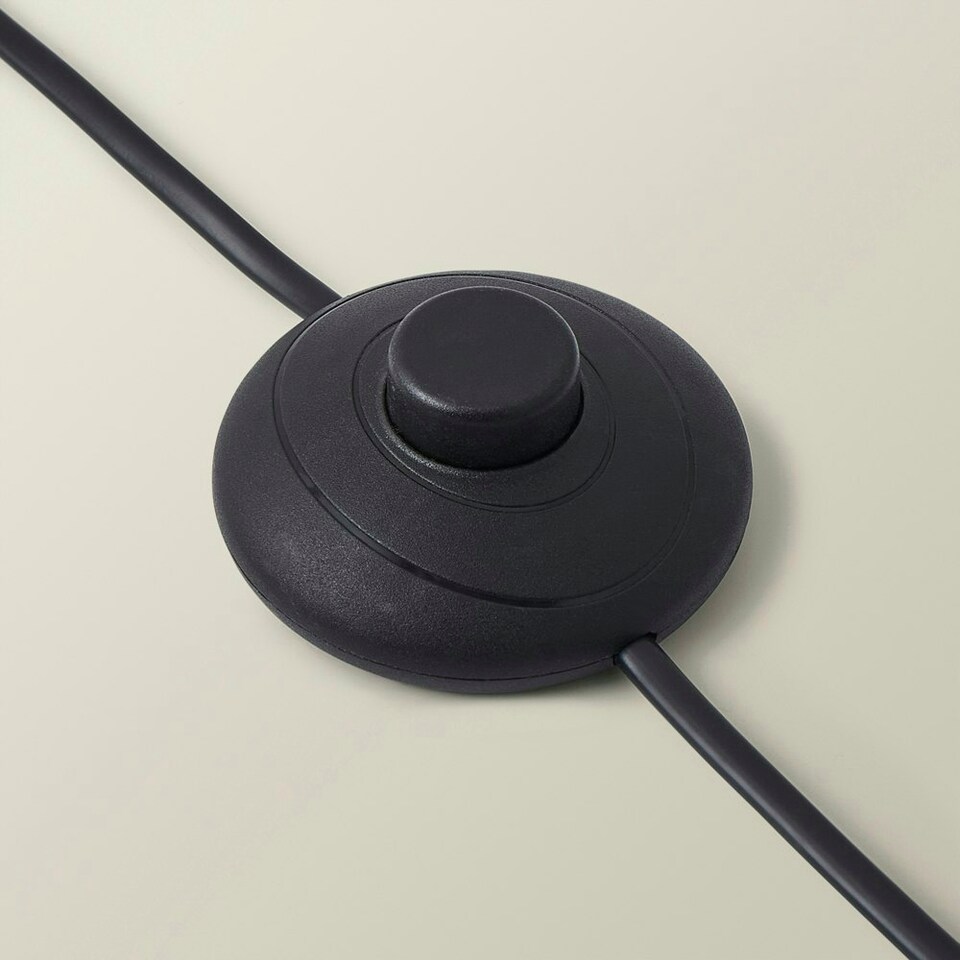 image 1 of ValueLights Camden Black Tripod Floor Lamp Black Shade & Bulb Black
