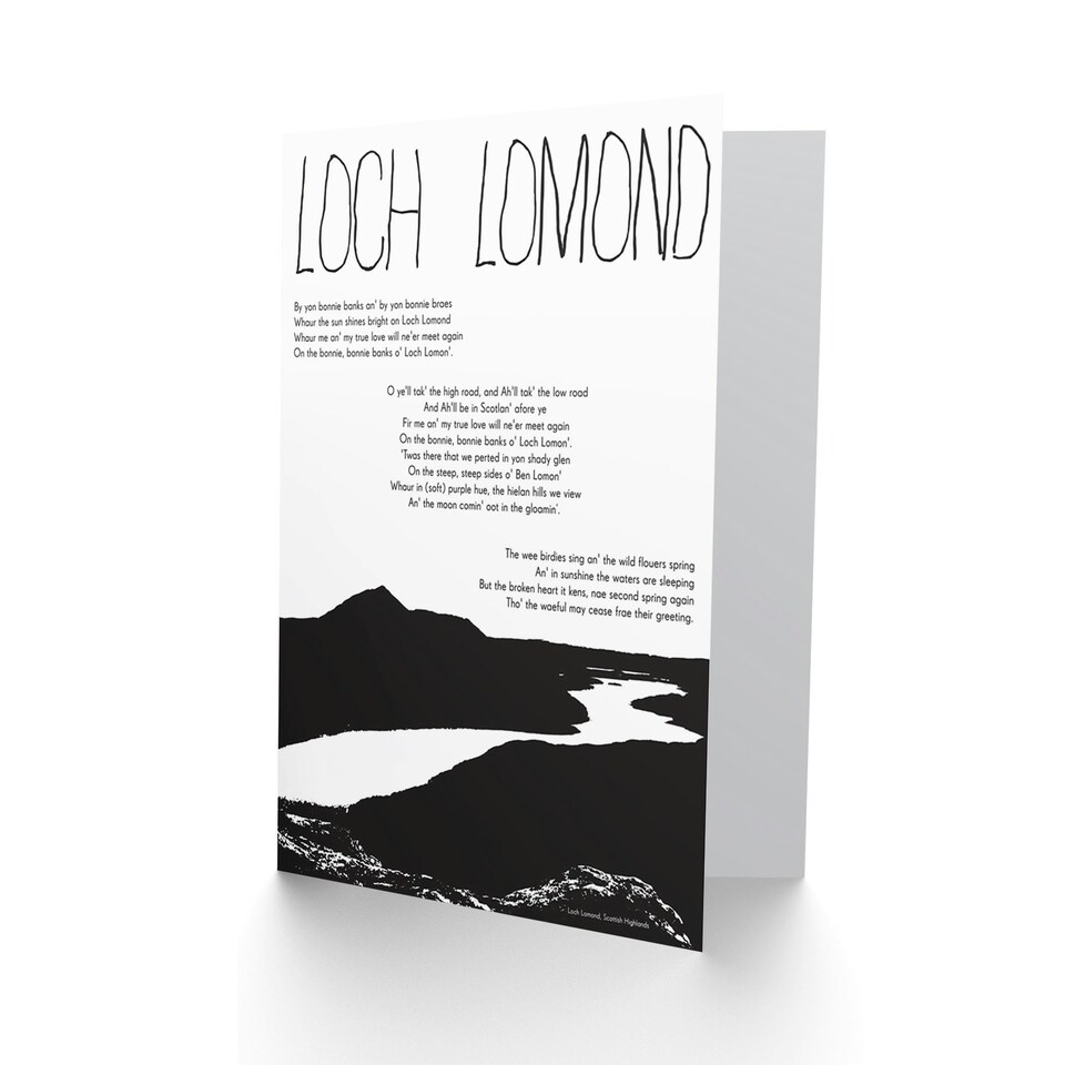 image 1 of Traditional Scottish Song Lyrics Loch Lomond Scottish Scotland Card