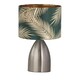 image 3 of First Choice Lighting Set of 2 Valentina Brushed Chrome Touch Lamps with Green Embossed Shades Silver | Green