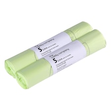 The Caddy Company 5 Litre Tie Handle Compostable Food Waste Bin Bags - 2 Rolls