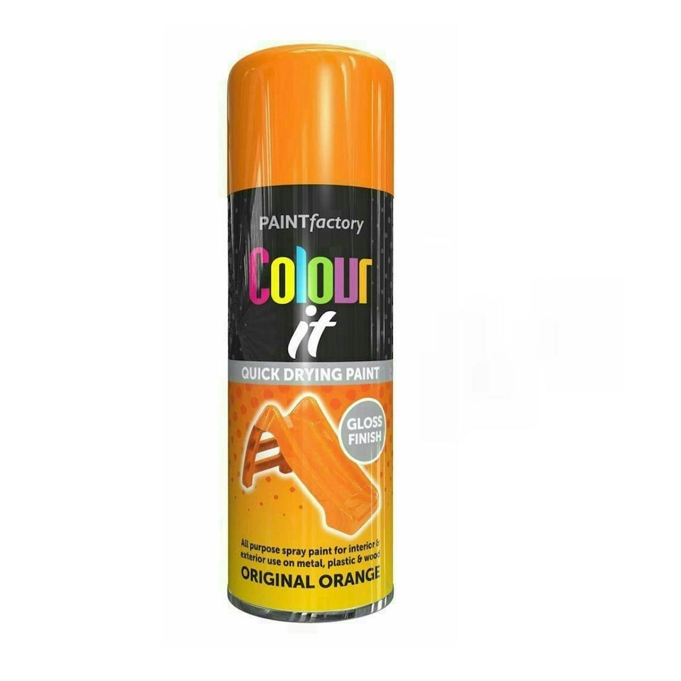 image 1 of Primer Spray Paint Aerosol Auto Car Lacquer Wood Metal 400ml Orange