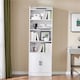 image 3 of Yaheetech 7-Tier Tall Bookcase with 2-Door Cabinet-White
