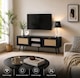 image 2 of Modern Black Rattan TV Stand Cabinet with Two Cupboards and Shelves TV Unit - W150 x D40 x H52cm
