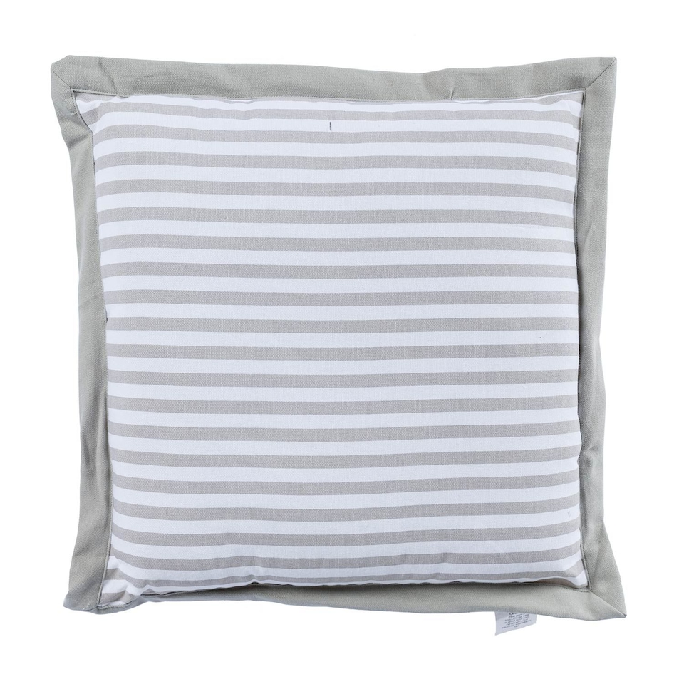 image 1 of Homescapes Grey and White Striped Seat Pad | Grey | 40 x 40 cm | 1