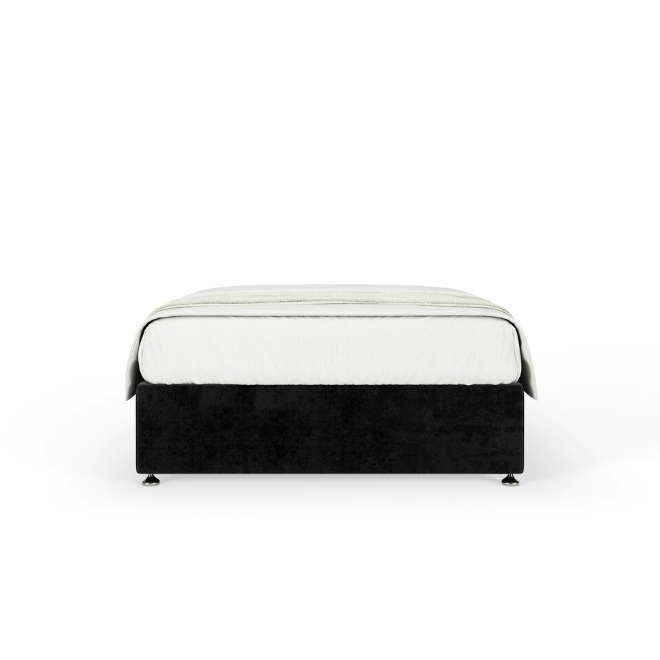 image 1 of Memory Maestro Memory Foam Black Naples Velvet Divan Set Small Single