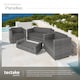 image 4 of Garden Furniture Set Munich - outdoor sofa, 2 armchairs, table, 2 cushion cover sets | Grey | grey | 135 x 67 x 73 cm | 1
