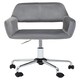 image 3 of Interiors By Premier Ergonomic Grey Velvet And Chrome Base Home Office Chair, Comfortable Work From Home Chair, Movable Chair