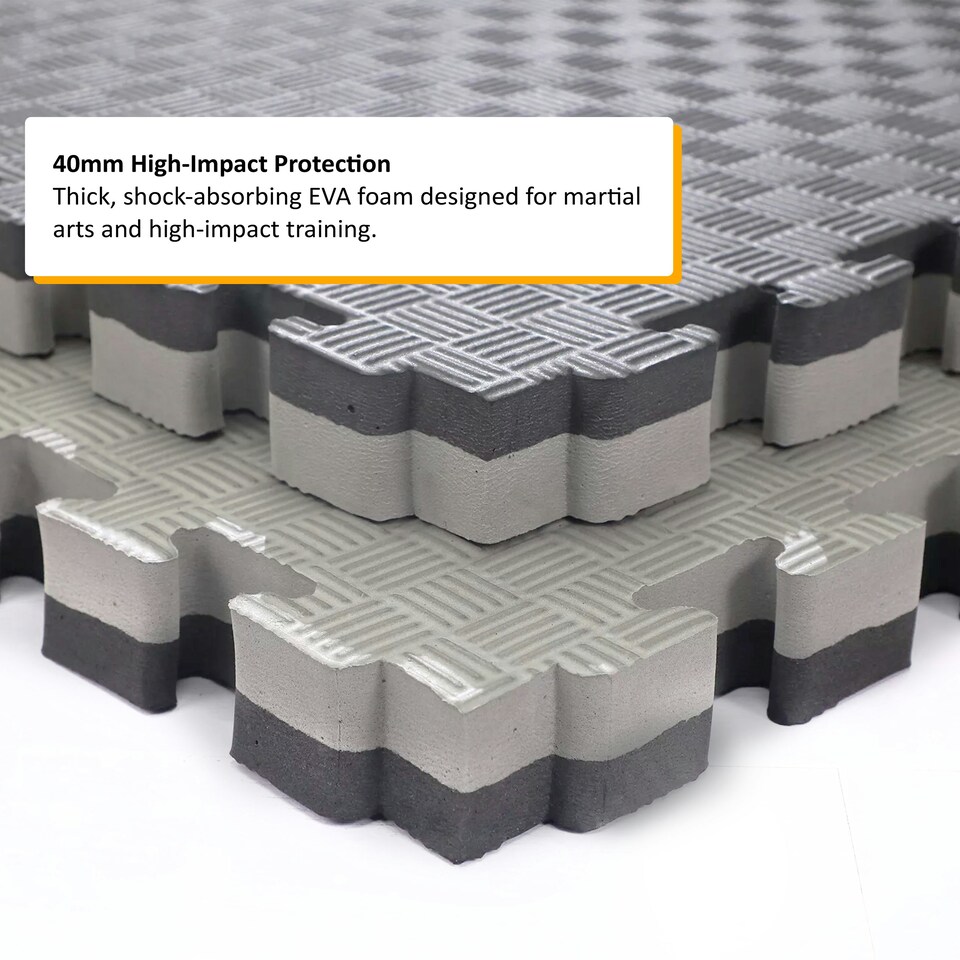 image 1 of 40mm Premium Reversible EVA Tatami Foam Mats Black | Pack of 4