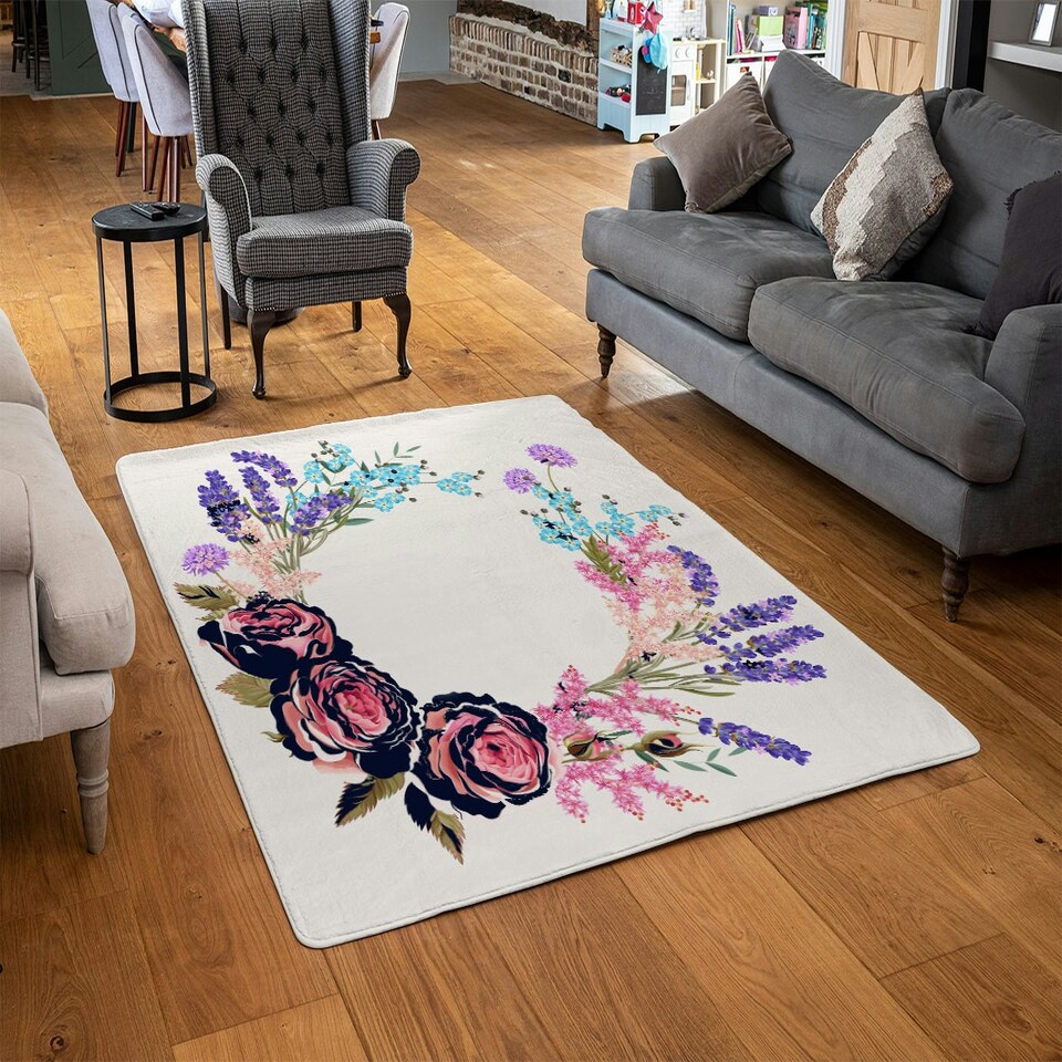 image 1 of Beautiful Reath (Rug) Purple | Large: 140x200cm