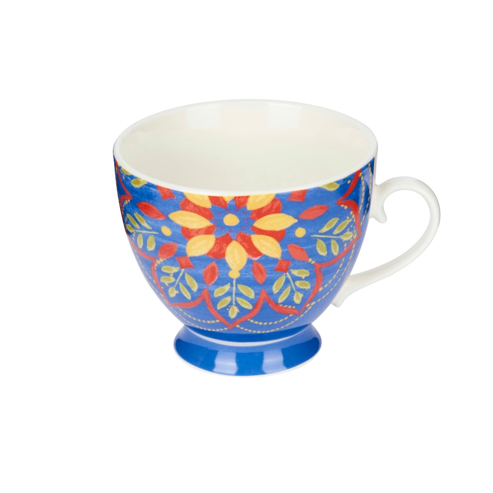 image 1 of KitchenCraft China Moroccan Blue Footed Mug Multi