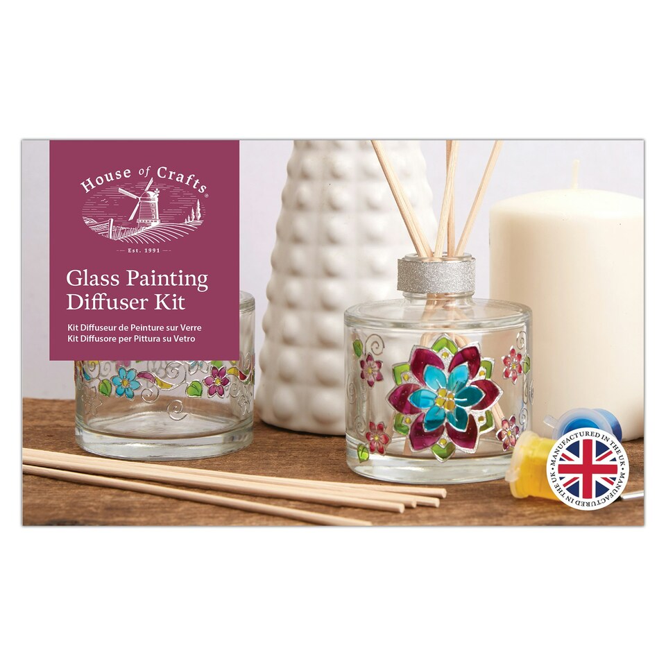 image 1 of House of Crafts Glass Painting Diffuser, Multicoloured, Single Craft Kit