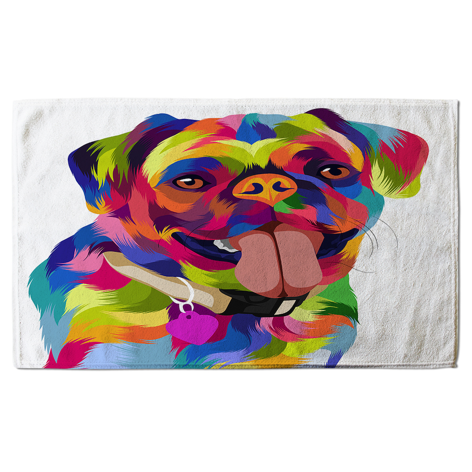 image 1 of Amazing Illustration Pop Art Dog Designer Bath Towel | Multi