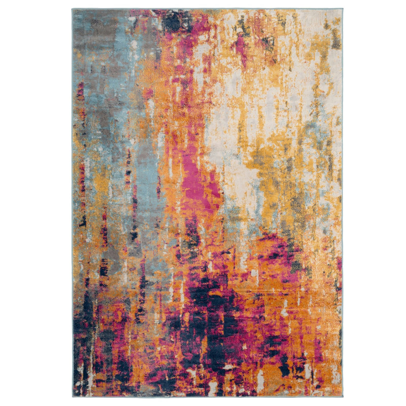 KUKOON Bright Multicolour Distressed Abstract Living Area Rug 190cm x 280cm | Multi