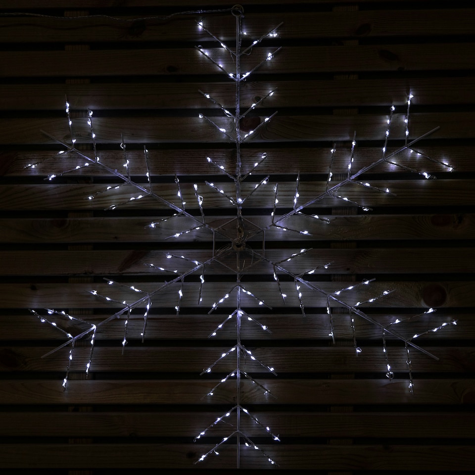 image 1 of 75cm Ice White 240 LED Snowflake Silhouette With 8 Functions