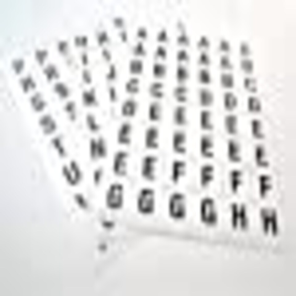 image 1 of Pack of 144 A-Z Black on White 13x13m Alphabet Stickers